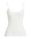 Courrèges Woman Top White Size M Viscose, Polyester In Multi