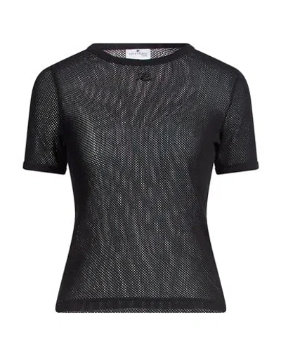 Courrèges Woman T-shirt Black Size Xs Polyester, Cotton