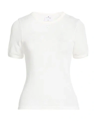 Courrèges Woman T-shirt White Size S Polyester, Cotton