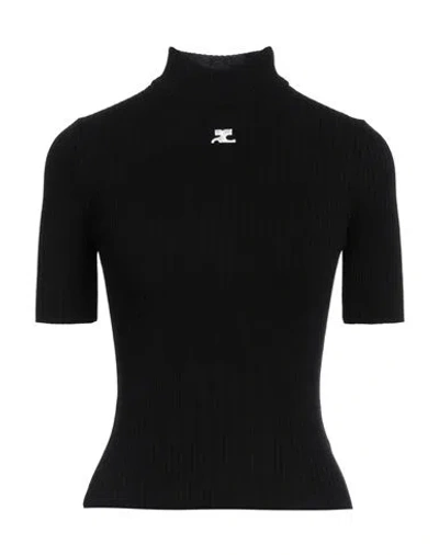 Courrèges Women Black Rib Knit Sweater, Xs Luxury Sweaters & Knitwear For Women Darveys