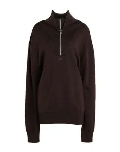 Courrèges Courreges Woman Turtleneck Dark Brown Size L Merino Wool, Polyamide