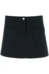 Courrèges 2-pocket Twill Mini Skirt In Black
