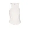 Courrèges 90s Buckle Tank Top With Metal Hardware In White