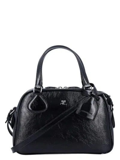 COURRÈGES WOMEN'S AC STUD NAPLACK LEATHER BOWLING BAG