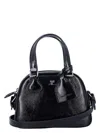 Courrèges Courregès Ac Stud Naplack Leather Mini Bowling Bag In Black