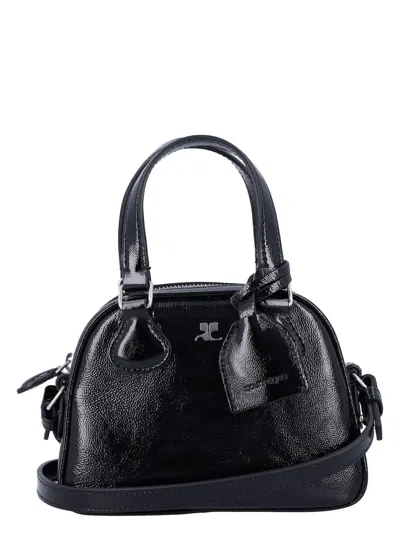 COURRÈGES WOMEN'S AC STUD NAPLACK LEATHER MINI BOWLING BAG