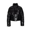 Courrèges Shiny Black Down Jacket In Black