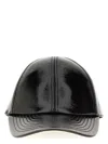Courrèges Glossy Black Baseball Cap With Structured Silhouette In Black