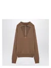Shop Courrèges Women's Beige Wool Zip Sweater
