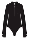 Courrèges Zip-up Long-sleeve Bodysuit In Black