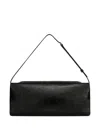 Courrèges Rectangular Leather Shoulder Bag With Adjustable Strap In Black