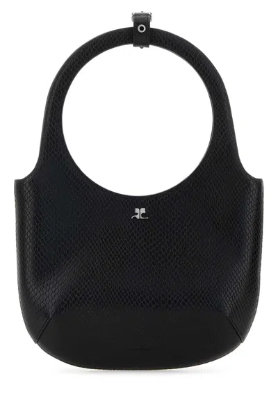 Courrèges Courreges Women Black Leather Holy Handbag