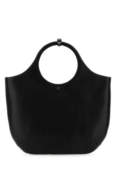 Courrèges Courreges Women Black Leather Large Holy Handbag
