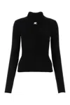 Courrèges Courreges Women Black Viscose Blend Sweater In Black