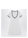 Courrèges Ribbed Cotton Mini Dress With Logo Embroidery