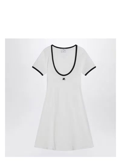 COURRÈGES WOMEN'S BLACK/WHITE MINI DRESS