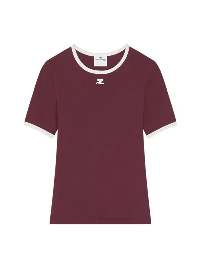 COURRÈGES COURREGES WOMEN "SIGNATURE CONTRAST" T-SHIRT