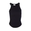 Courrèges Ribbed Tank With Metal Hardware And Piercing Detail In Blue
