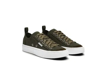 Courrèges Women's Canvas 01 Cotton Low Logo Sneakers In Camouflage Green In Multi