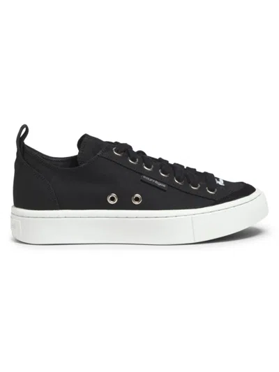 Courrèges Canvas 01 Embroidered-logo Sneakers In Black