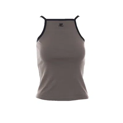 Courrèges Courreges Women Contrast Tank Top In Gray
