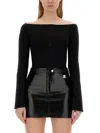 Courrèges Women's Cotton T-shirt Bodysuit In Black
