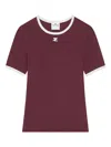 Courrèges Courreges Women Cotton T-shirt With Contrasting Trim In Red
