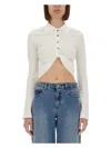 Courrèges Collared Neck Knotted Front Long Sleeves