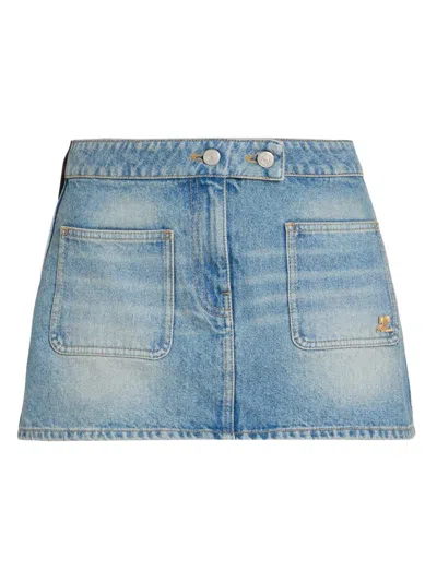 Courrèges Women's Denim Miniskirt In Blue
