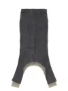 Courrèges Gray Reversed Denim Midi Skirt