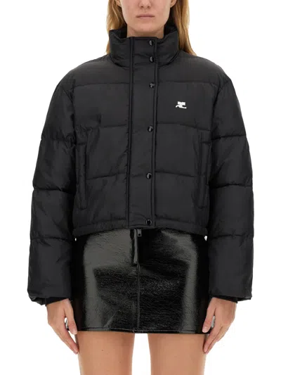 Courrèges Courreges Women Down Jacket With Logo In Black