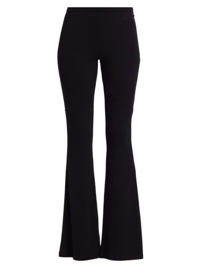 Courrèges Ellipse Zip-detailed Jersey Flared Trousers In Black