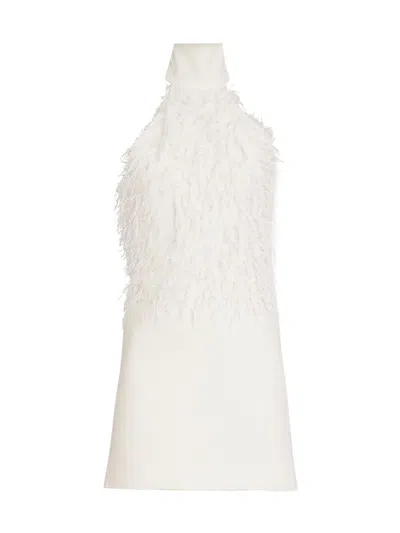 Courrèges Women's Feather Mini Halterdress In White