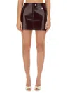 Courrèges Burgundy Reedition Vinyl Miniskirt In Multicolor