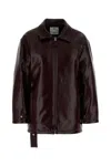 Courrèges Courreges Women Grape Stretch Vinyl Padded Jacket In Brown
