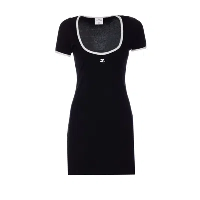 COURRÈGES COURREGES WOMEN HOLISTIC CONTRAST DRESS