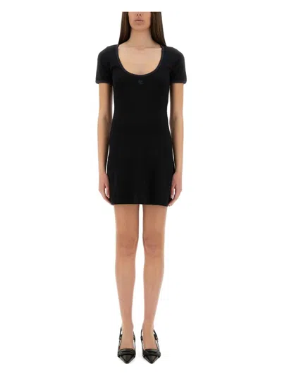 COURRÈGES WOMEN'S HOLISTIC CONTRAST MINI DRESS