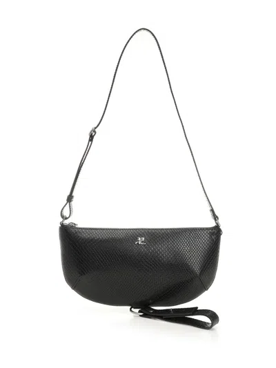 Courrèges Courreges Women Holy Eclipse Leather Shoulder Bag In Black