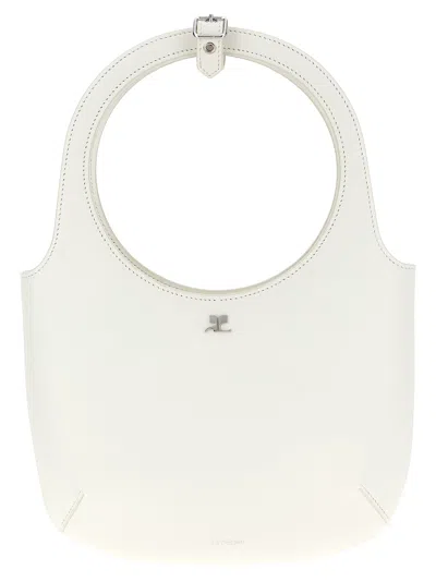 Courrèges Smooth Leather Tote Bag With Rounded Handle In Purple