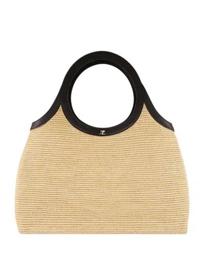 Courrèges Courreges Women Holy Raffia Bag In Natural Beige In Yellow