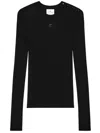 Courrèges Logo-embroidered Ribbed Jumper In Nero