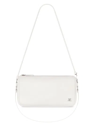 Courrèges Soft Leather Camera Bag Heritage White