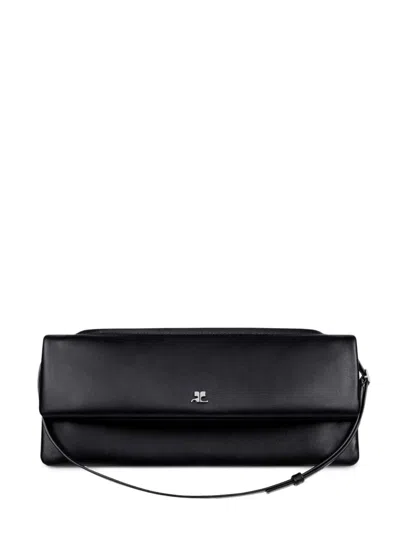 Courrèges Courreges Women Leather Clutch With Flap In Black