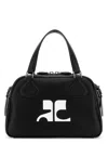 Courrèges Structured Black Bowling Bag With Versatile Carrying Options