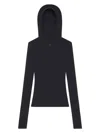 Courrèges Hooded Knitted Top In Black