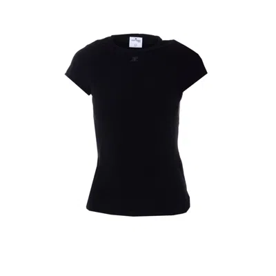 Courrèges Courreges Women Logo Baby Spongy T-shirt In Black