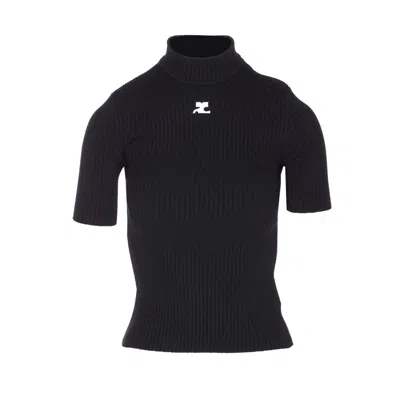 COURRÈGES COURREGES WOMEN LOGO REEDITION KNIT T-SHIRT