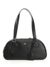 Courrèges Black Calf Leather Bos Taurus Shoulder Bag In Black