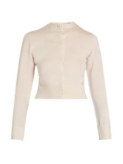 Courrèges Women's Merino Wool Cardigan In Neutral