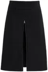 Courrèges Midi Twill Skirt With Zipper In Black